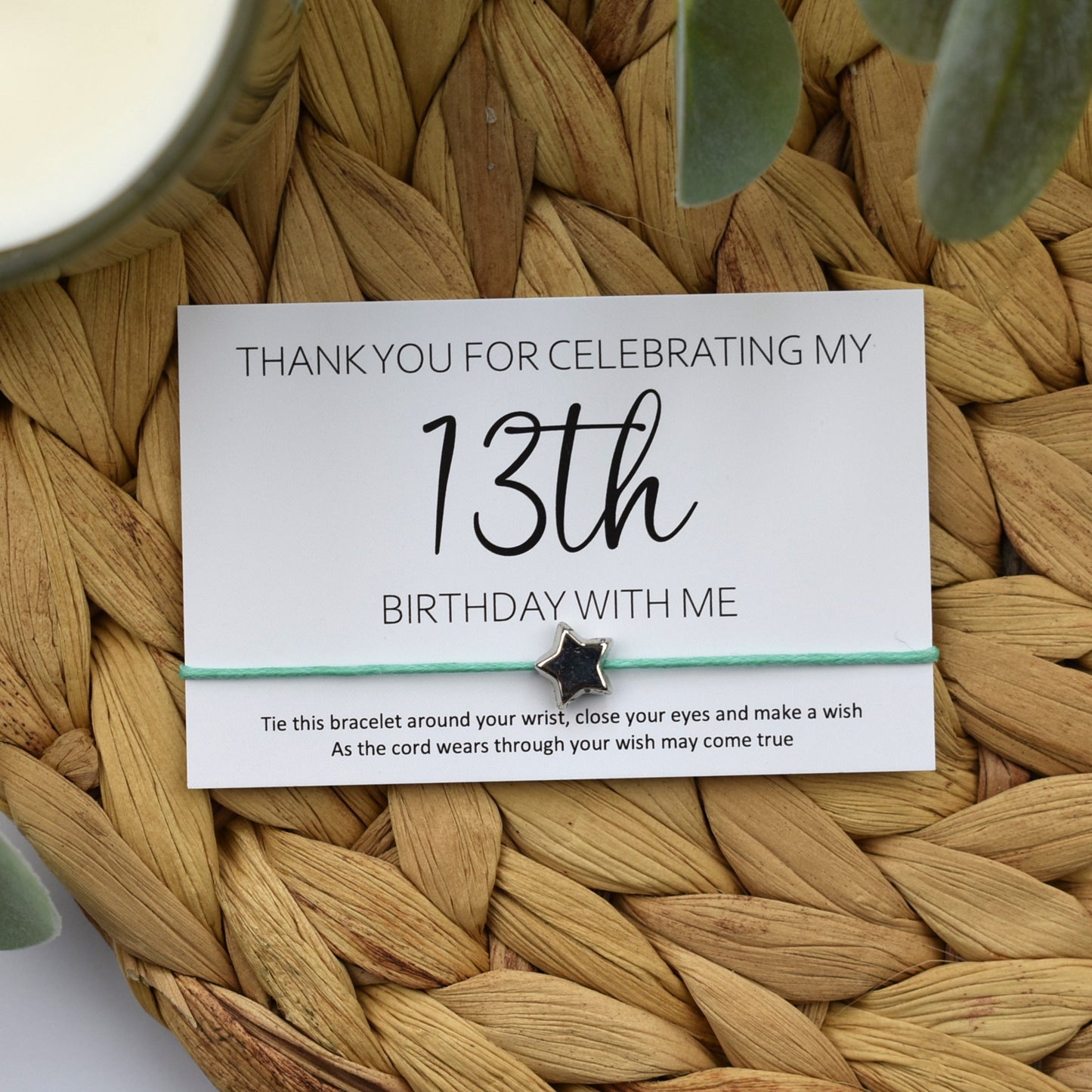 Thank You For Celebrating My 13th Birthday With Me Wish Bracelet