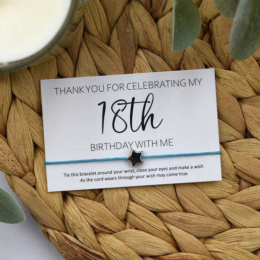 CLEARANCE - Thank You For Celebrating My 18th Birthday With Me Wish Bracelet