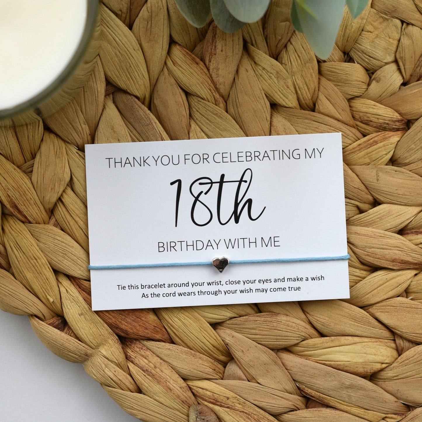 Thank You For Celebrating My 18th Birthday With Me Wish Bracelet | Heart Charm