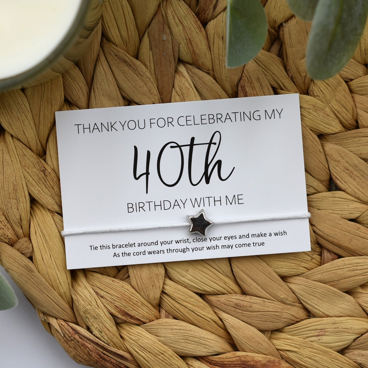 Thank You For Celebrating My 40th Birthday With Me Wish Bracelet