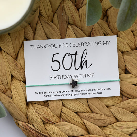 CLEARANCE - Thank You For Celebrating My 50th Birthday With Me Wish Bracelet
