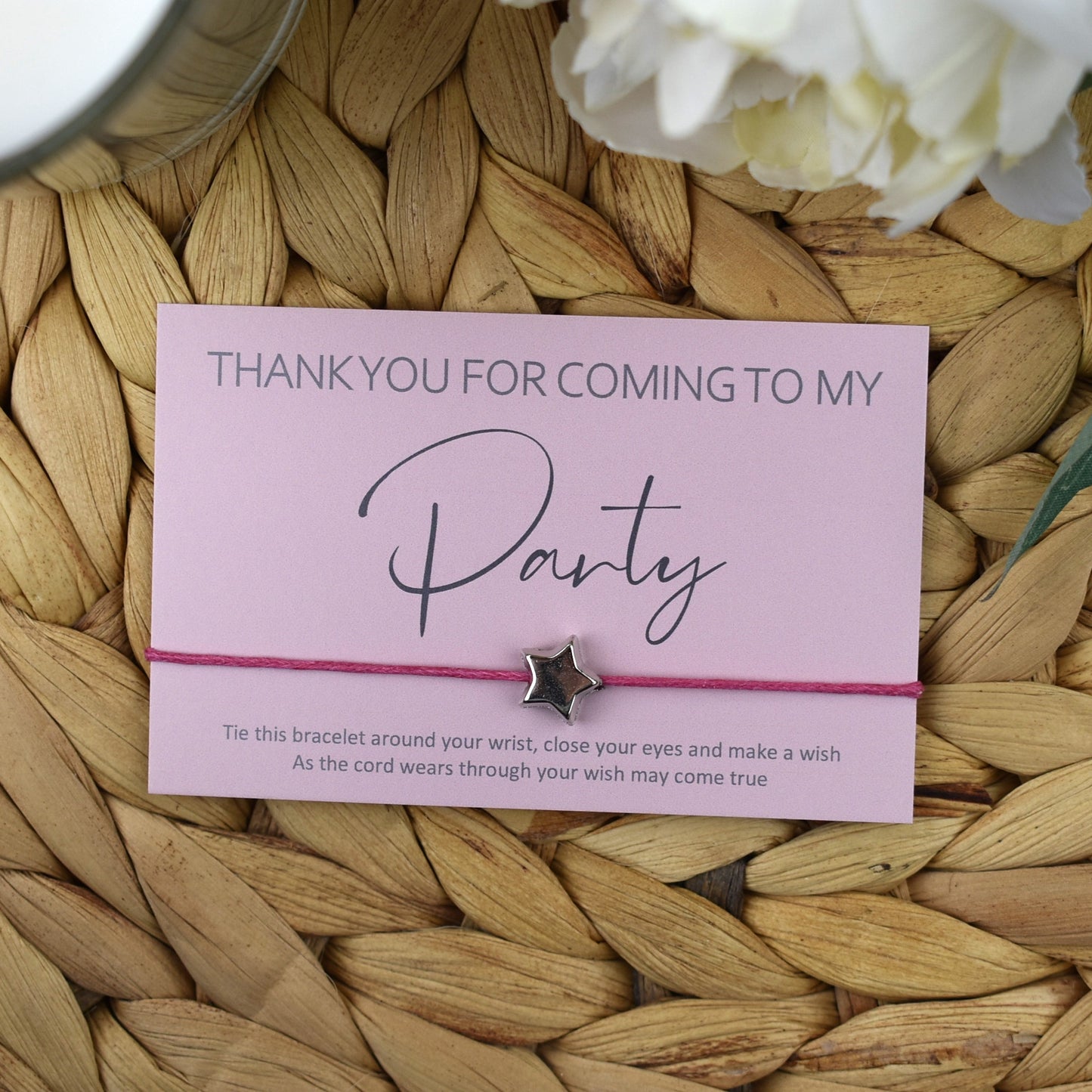 Thank You For Coming To My Party Wish Bracelet | Pink