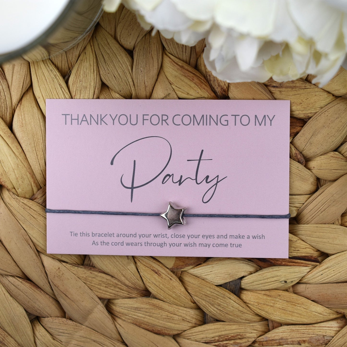 Thank You For Coming To My Party Wish Bracelet | Pink