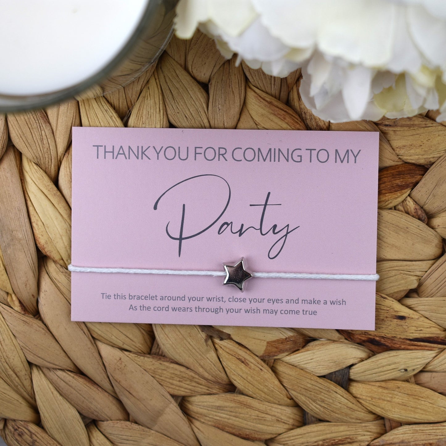 Thank You For Coming To My Party Wish Bracelet | Pink