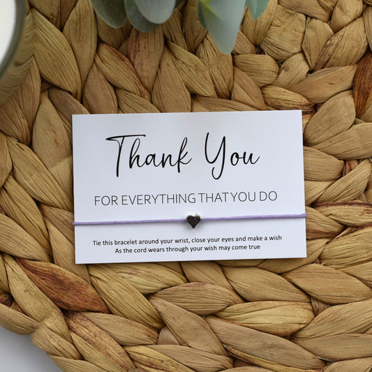 CLEARANCE - Thank You For Everything That You Do Wish Bracelet | Heart Charm