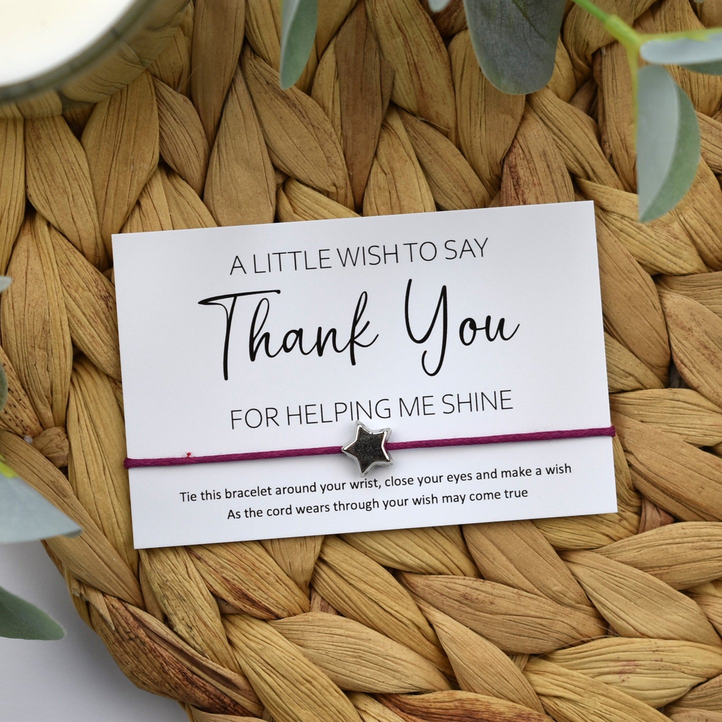 A Little Wish To Say Thank You For Helping Me Shine Wish Bracelet