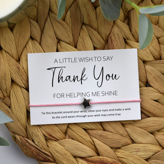 CLEARANCE - A Little Wish To Say Thank You For Helping Me Shine Wish Bracelet