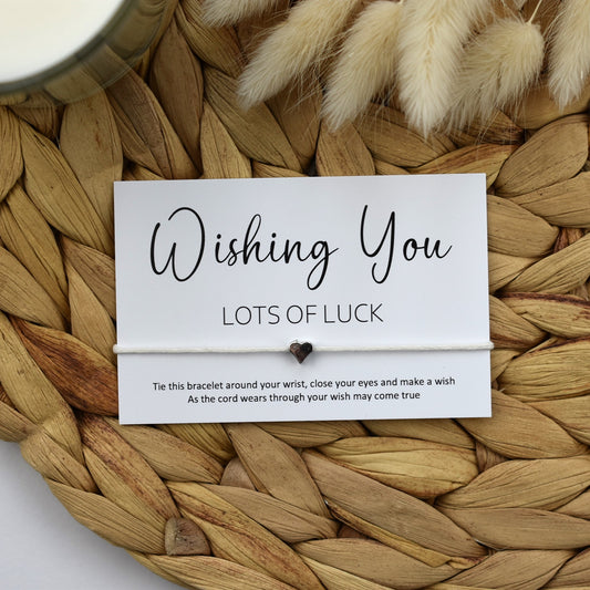 CLEARANCE - Wishing You Lots Of Luck Wish Bracelet | Heart Charm