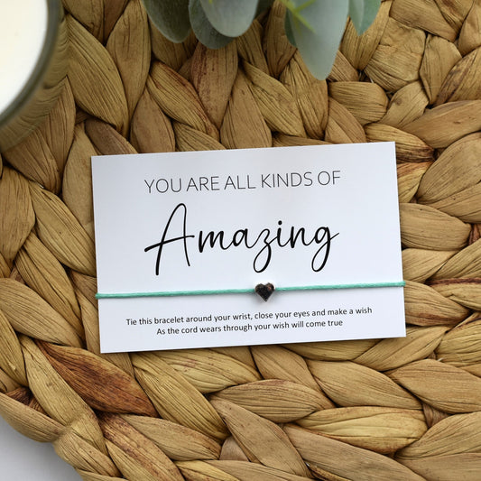 CLEARANCE - You Are All Kinds Of Amazing Wish Bracelet | Heart Charm