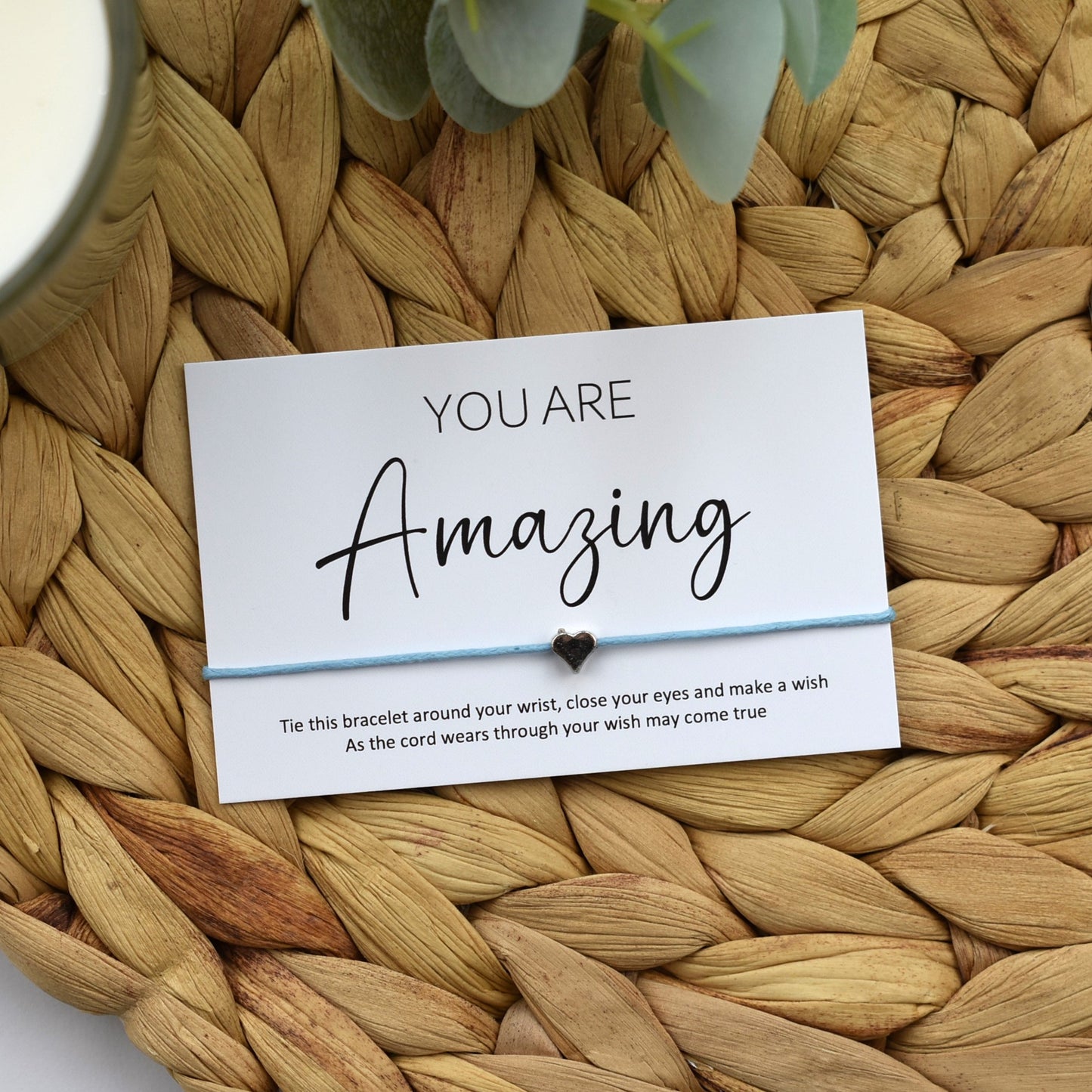 You Are Amazing Wish Bracelet | Heart Charm