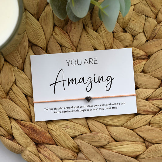 CLEARANCE - You Are Amazing Wish Bracelet | Heart Charm