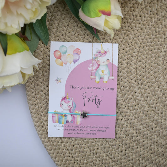 CLEARANCE - Thank You For Coming To My Party Unicorn Wish Bracelet