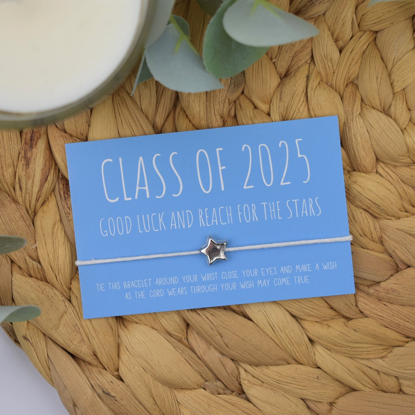 Class of 2025 Good Luck And Reach For The Stars Wish Bracelet | Blue