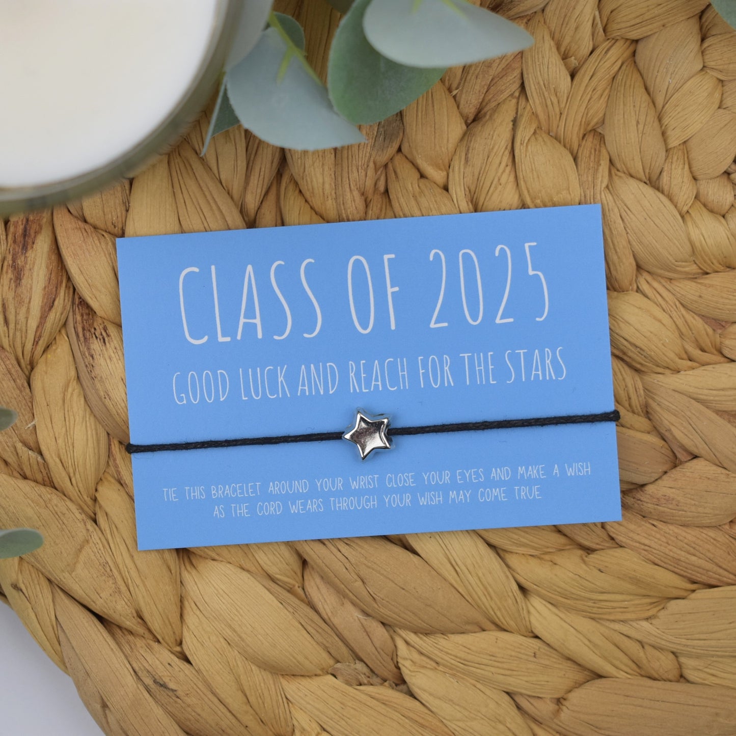 Class of 2025 Good Luck And Reach For The Stars Wish Bracelet | Blue