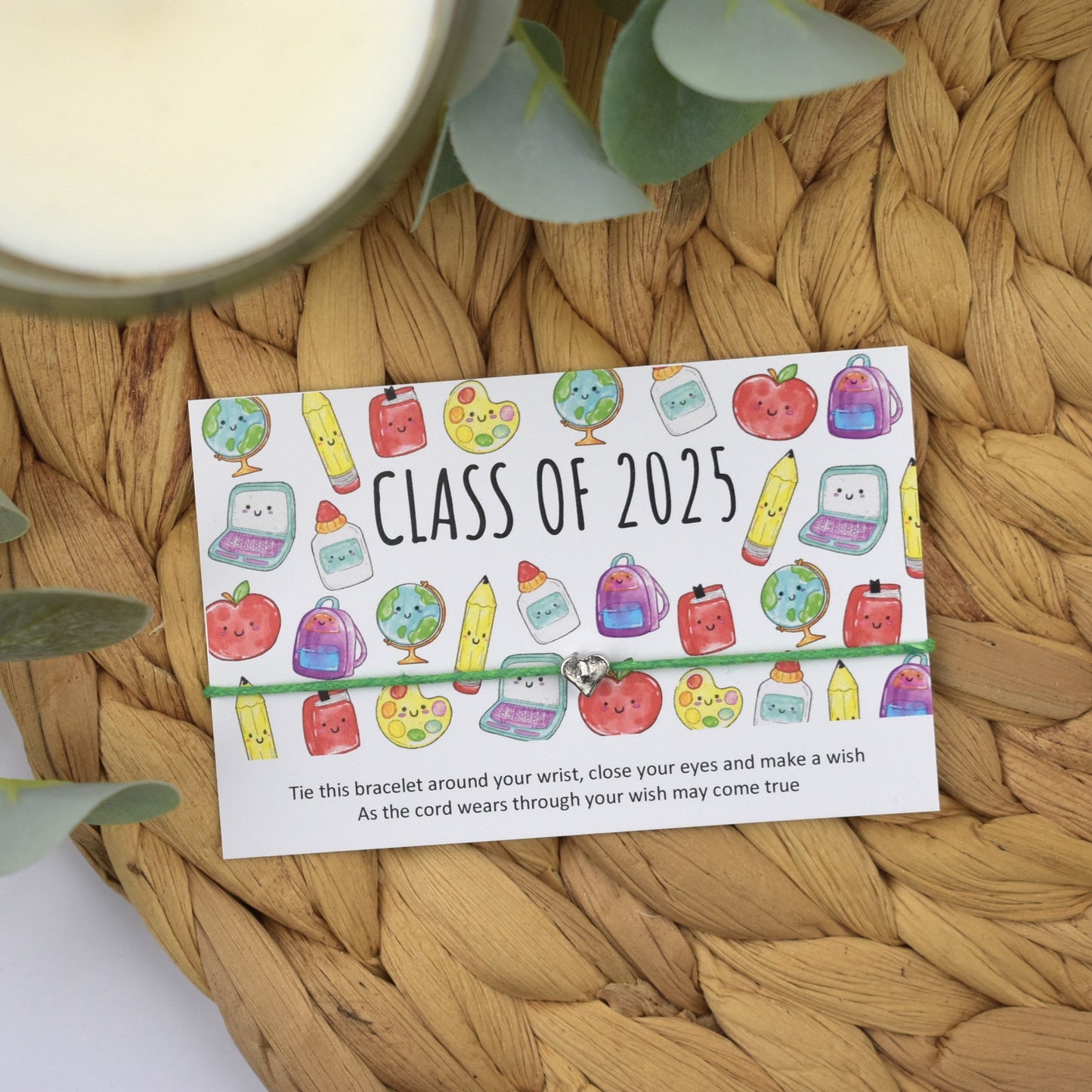 Class of 2025 Wish Bracelet | Heart Charm