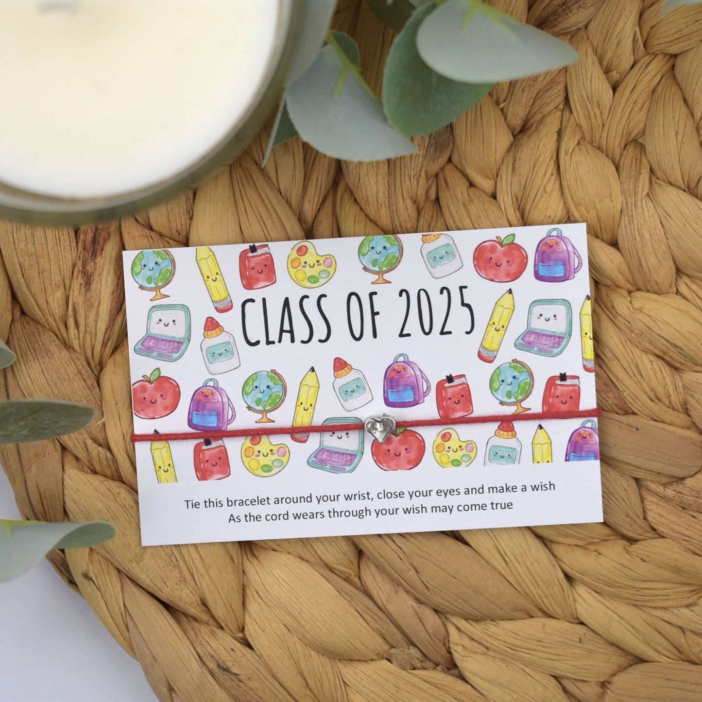 Class of 2025 Wish Bracelet | Heart Charm