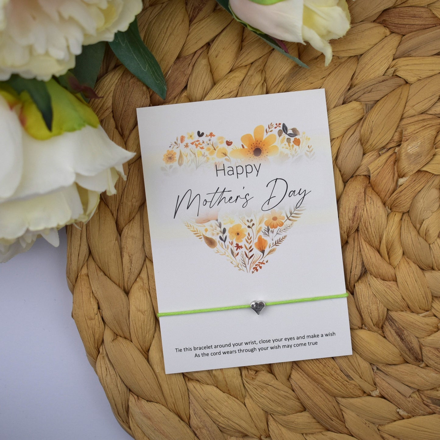 Happy Mother's Day Wish Bracelet | Heart Charm