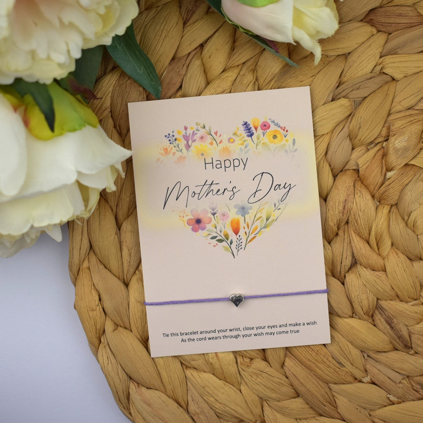 Happy Mother's Day Wish Bracelet | Heart Charm