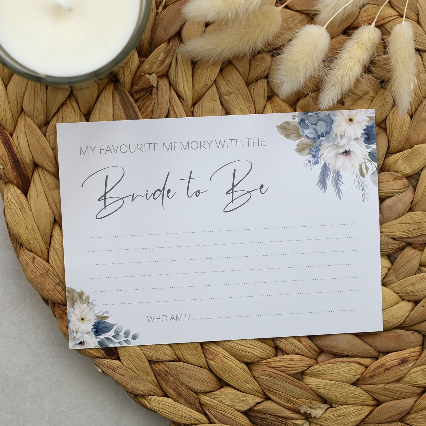My Favourite Memory With The Bride To Be - Blue Flowers