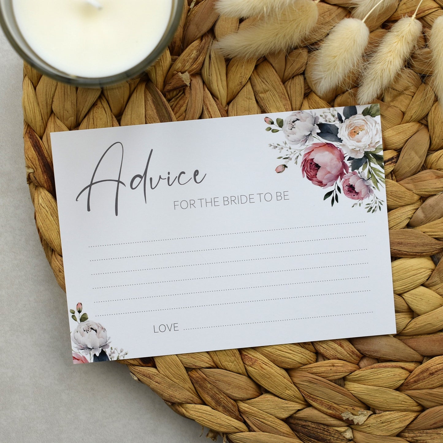 Advice For The Bride To Be - Pink Flowers