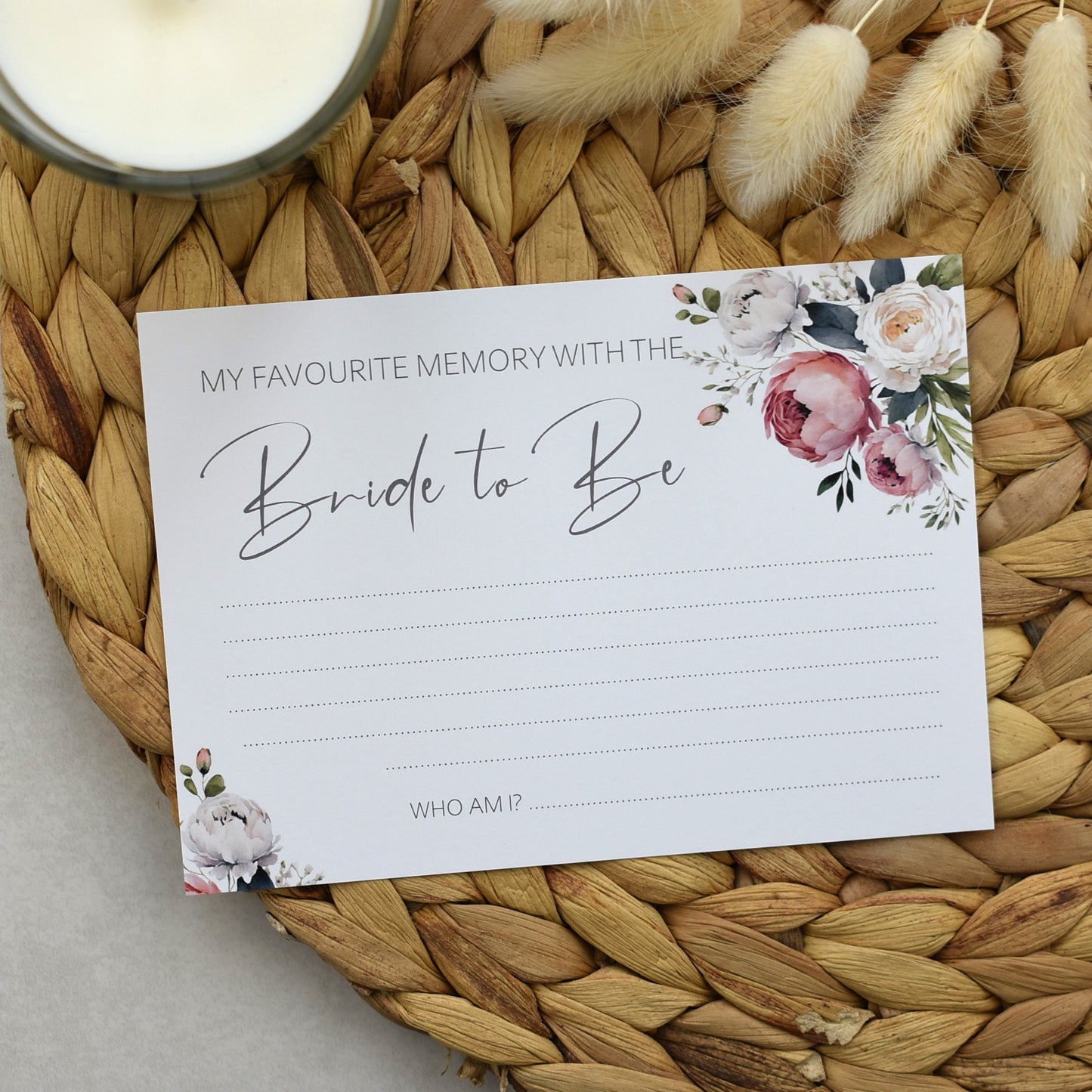My Favourite Memory With The Bride To Be - Pink Flower
