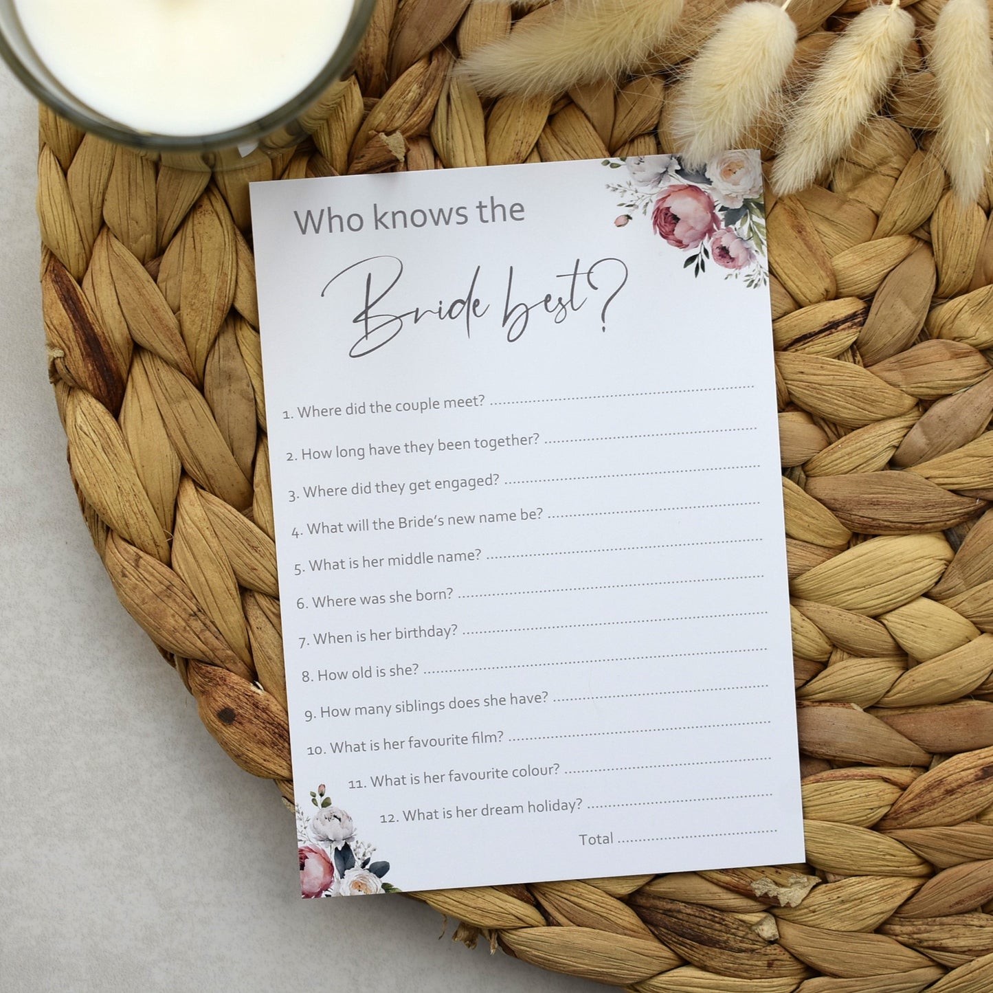 Who Knows The Bride Best - Pink Flowers