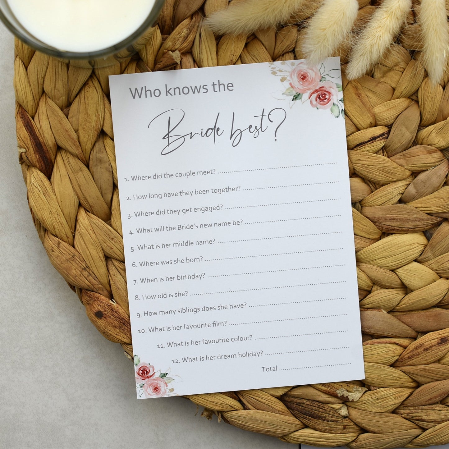 Who Knows The Bride Best - Pink Flowers