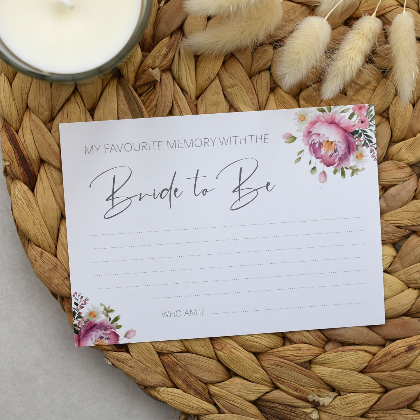 My Favourite Memory With The Bride To Be - Pink Flowers
