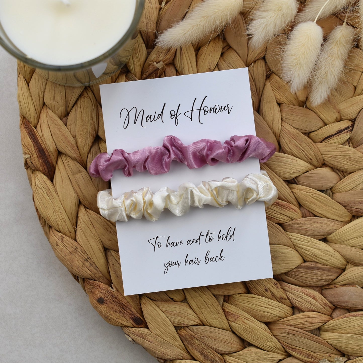 Blush & Ivory Wedding Hair Scrunchies