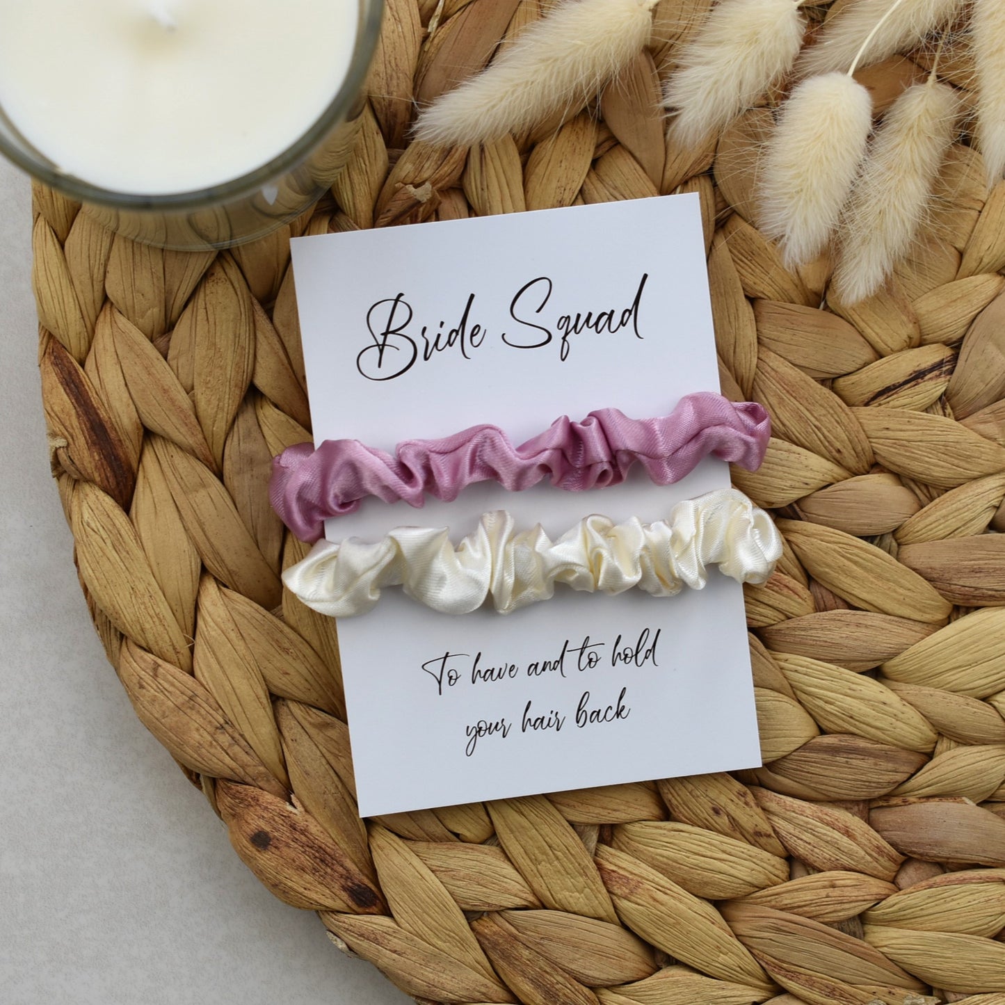 Blush & Ivory Wedding Hair Scrunchies