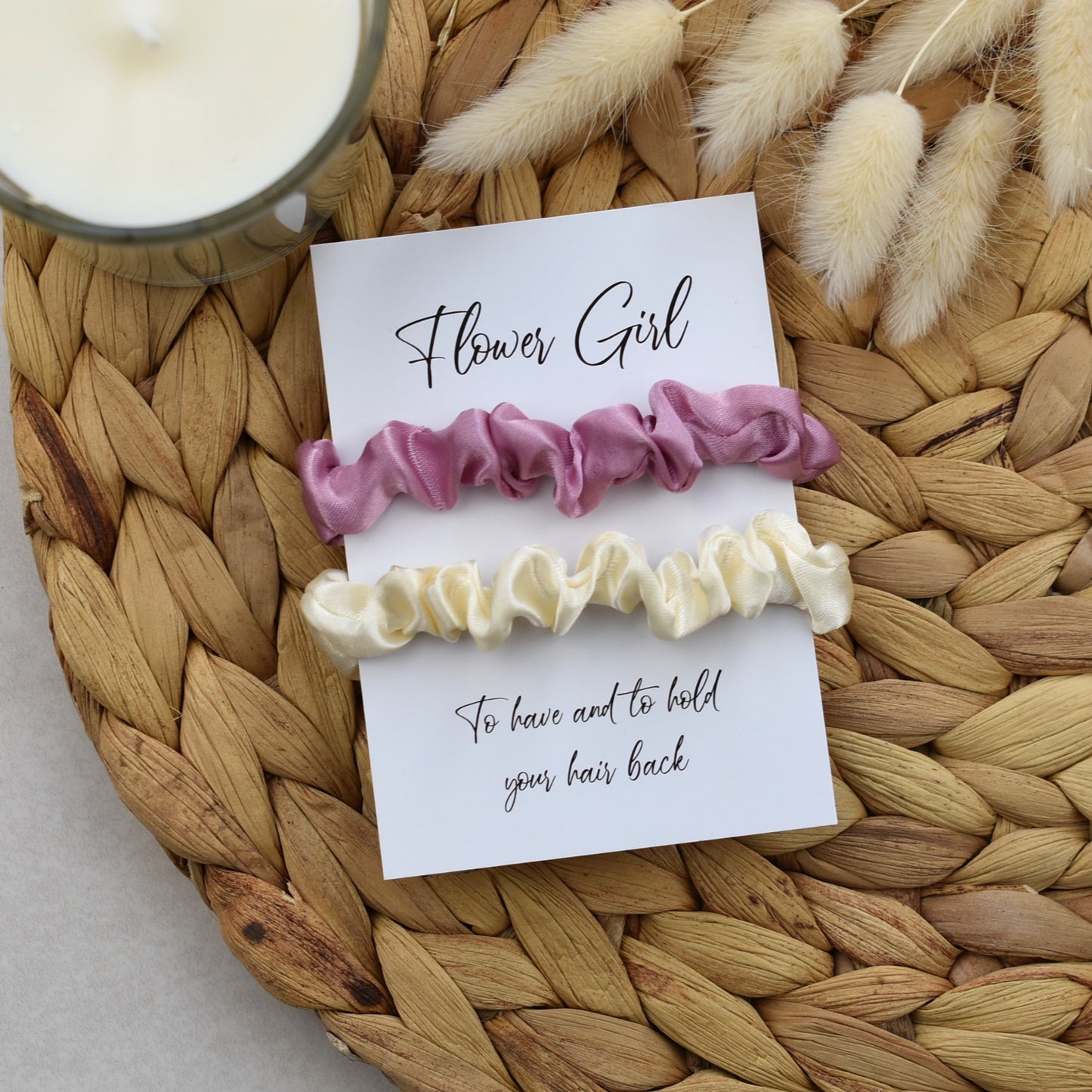 Blush & Ivory Wedding Hair Scrunchies