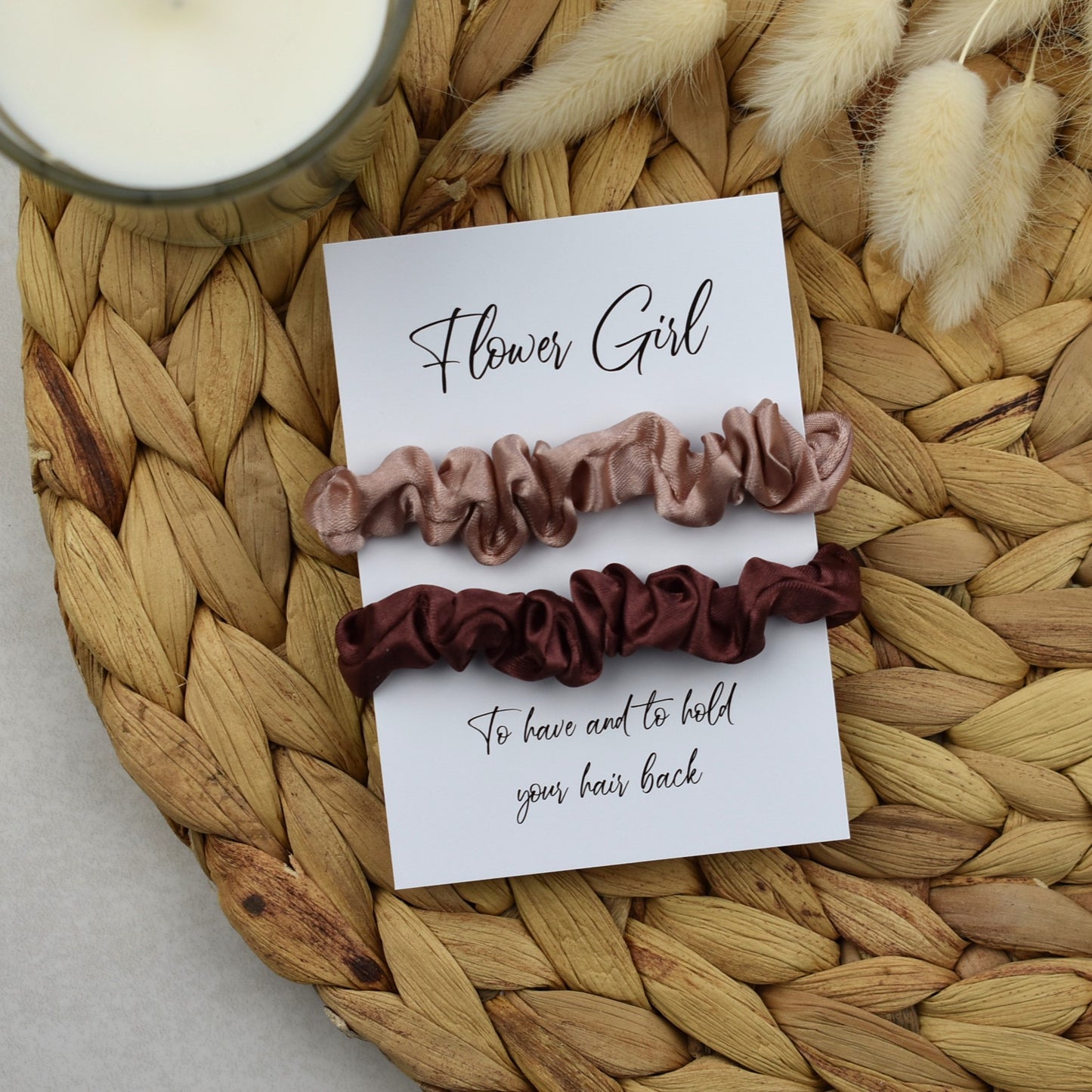 Champagne & Mocha Wedding Hair Scrunchies