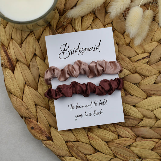 CLEARANCE - Champagne & Mocha Wedding Hair Scrunchies