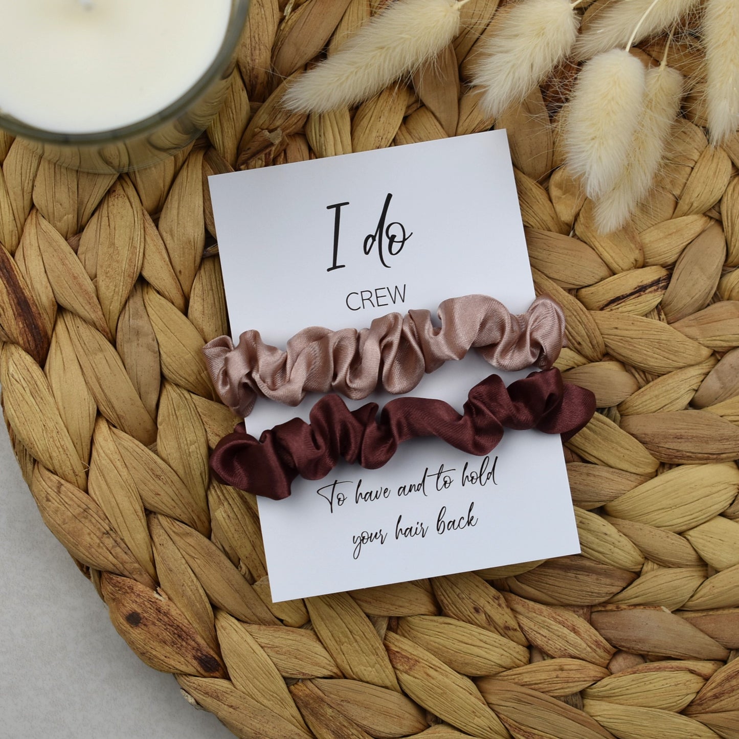 Champagne & Mocha Wedding Hair Scrunchies