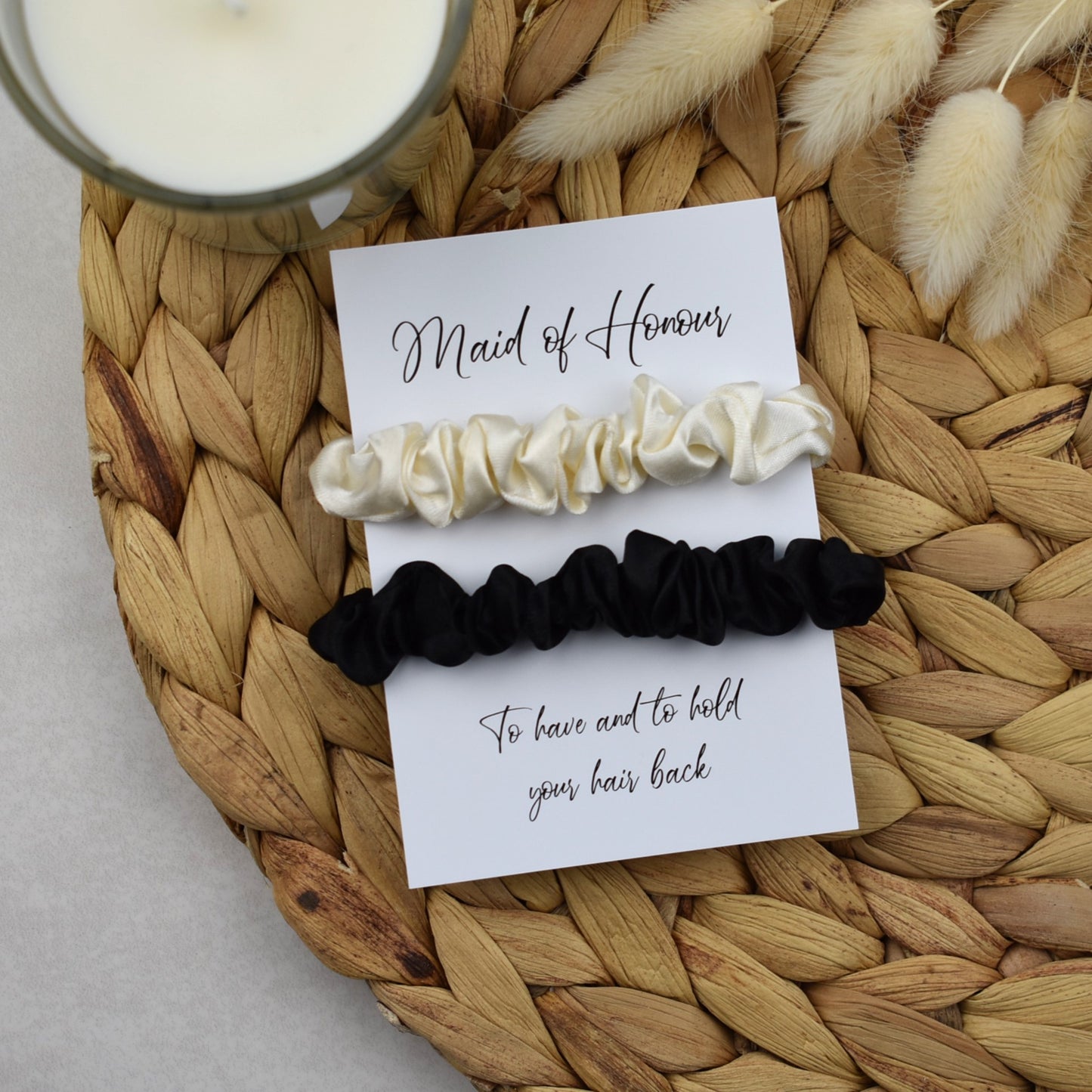 Ivory & Black Wedding Hair Scrunchies