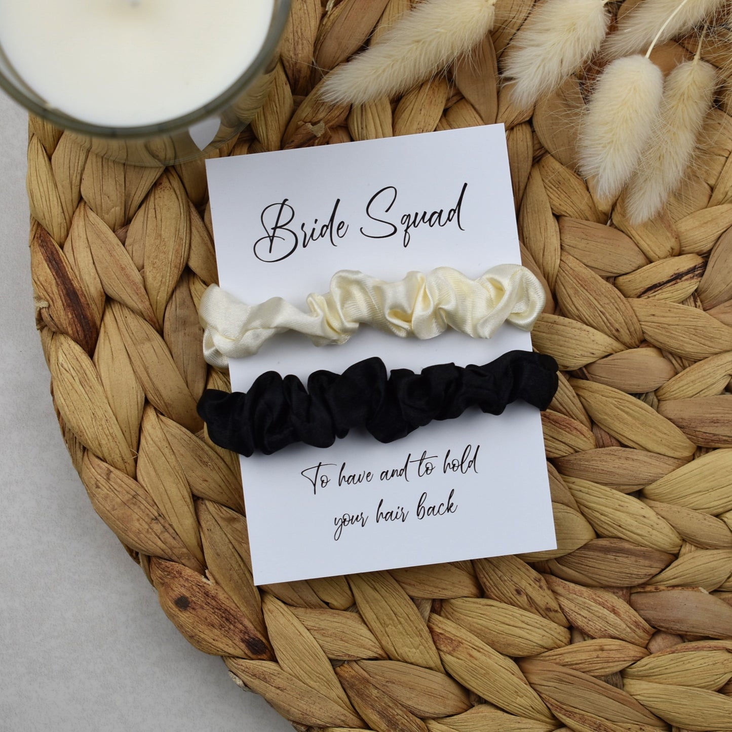 Ivory & Black Wedding Hair Scrunchies