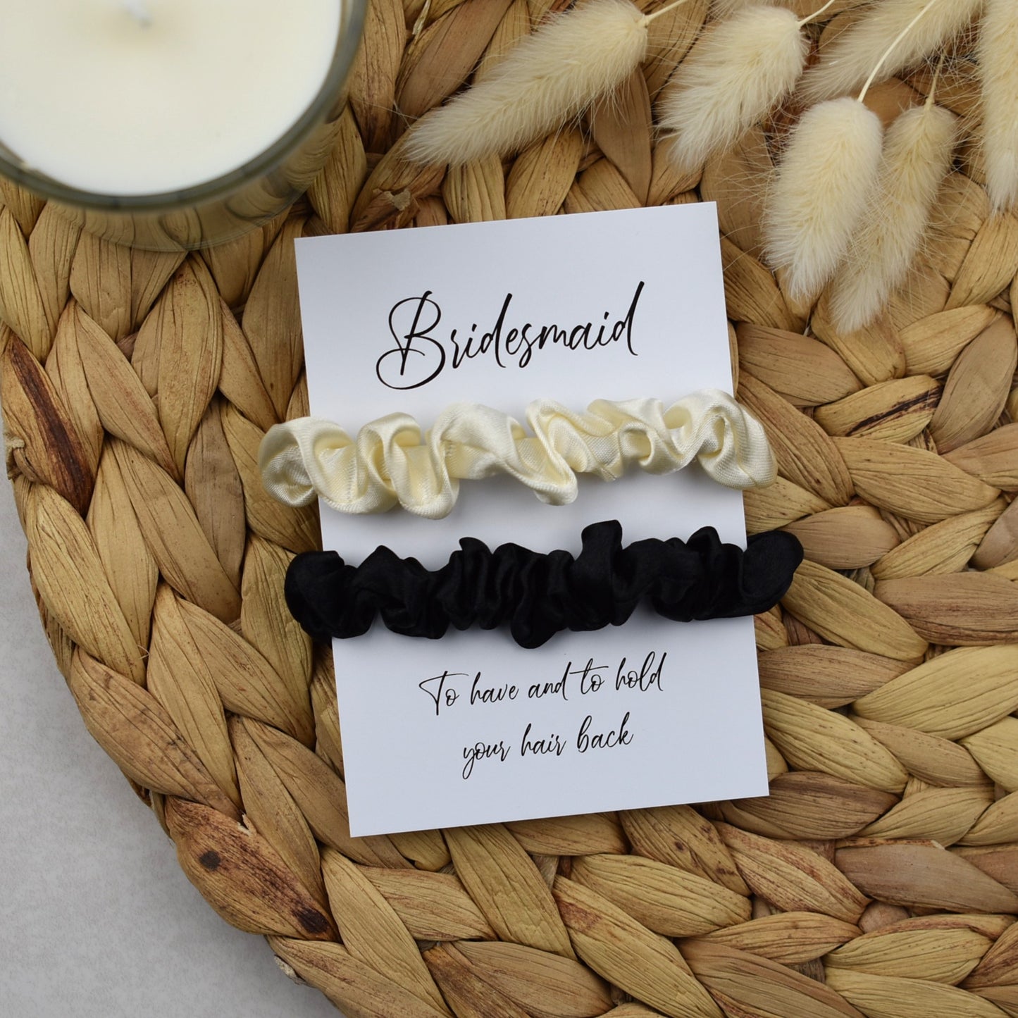 Ivory & Black Wedding Hair Scrunchies