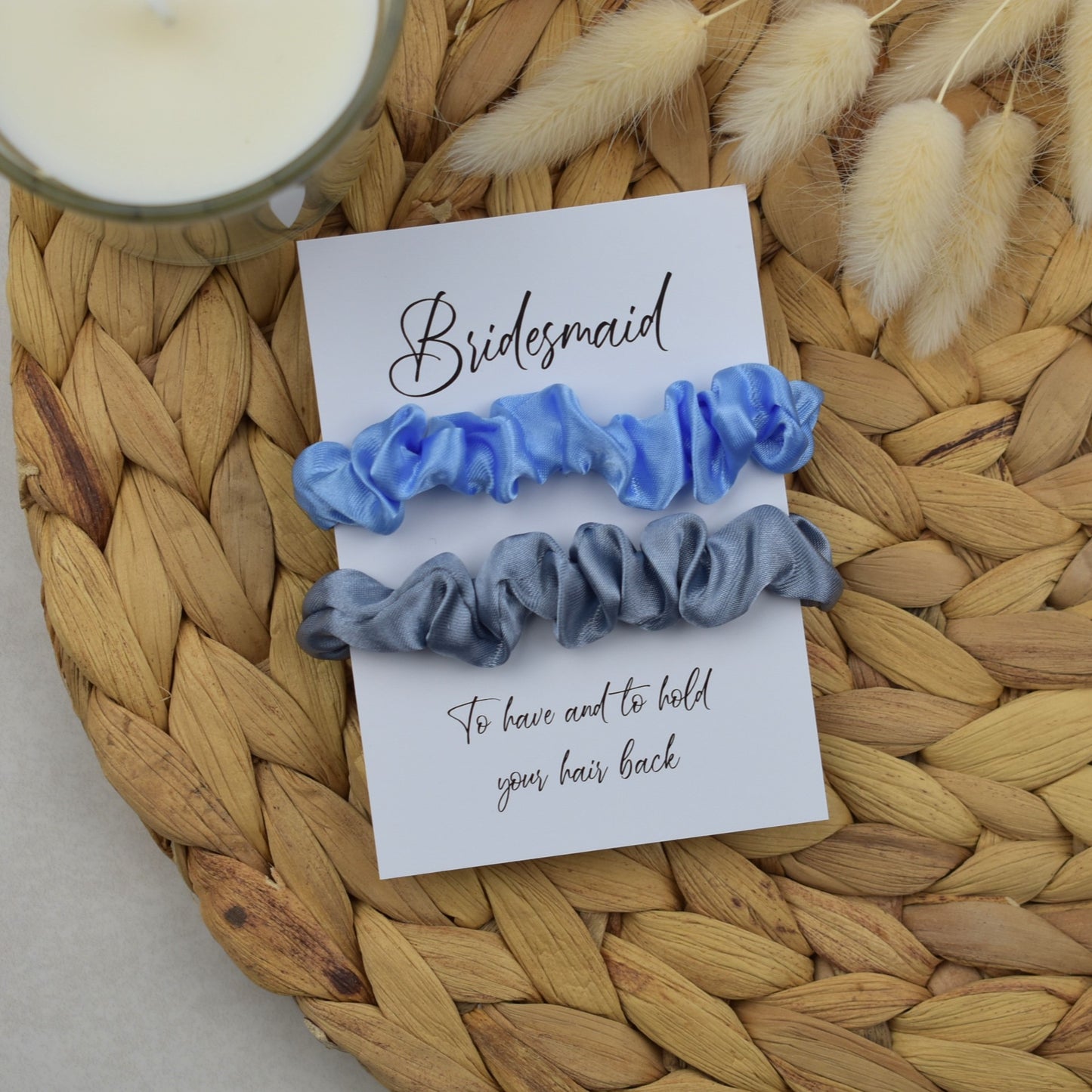Light Blue & Silver Wedding Hair Scrunchies