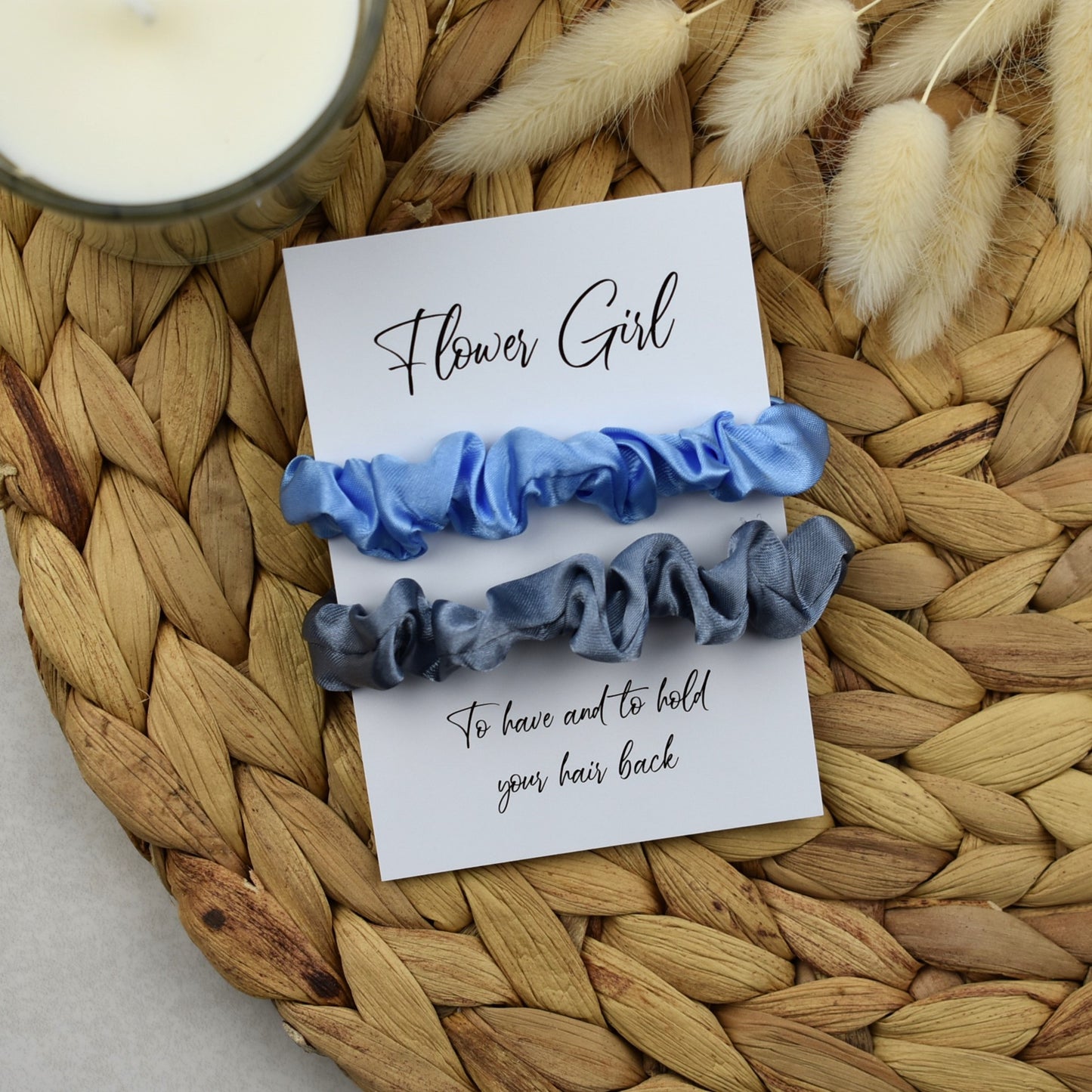 Light Blue & Silver Wedding Hair Scrunchies