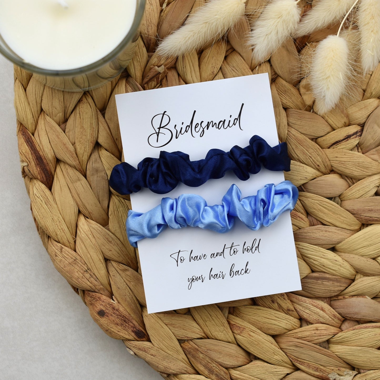 Navy & Light Blue Wedding Hair Scrunchies