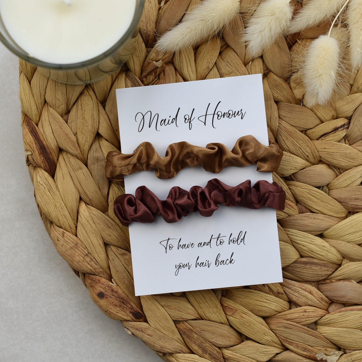 Tan & Mocha Wedding Hair Scrunchies
