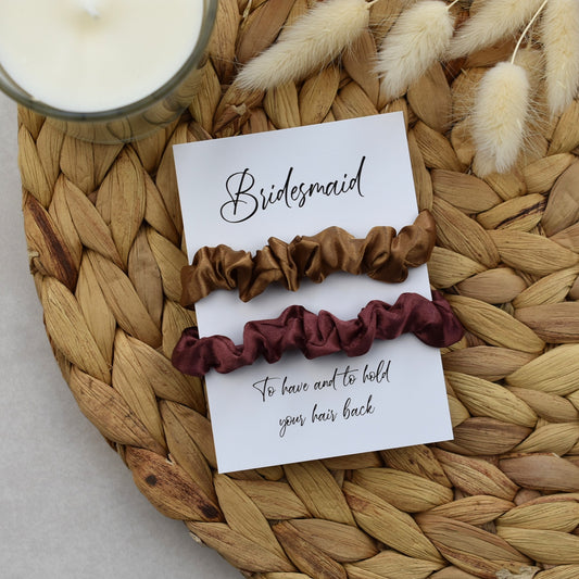 CLEARANCE - Tan & Mocha Wedding Hair Scrunchies