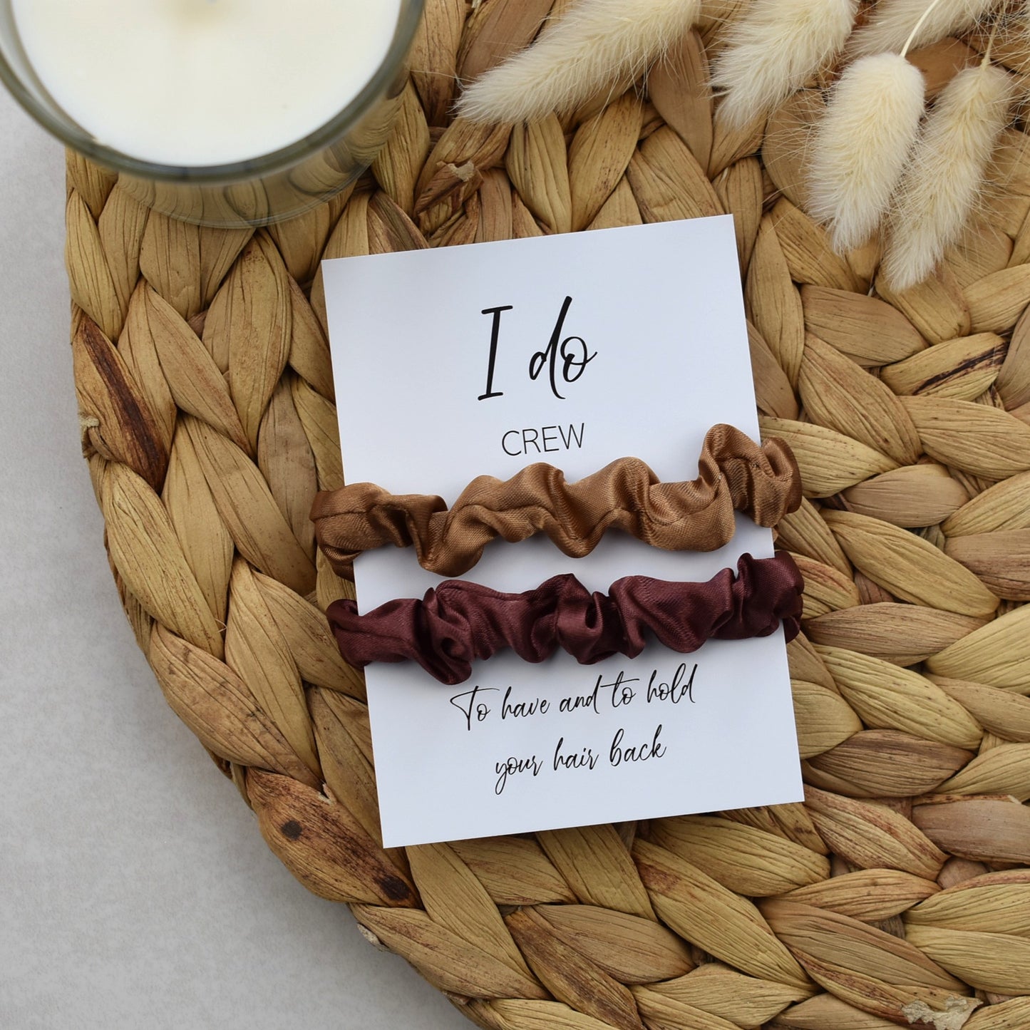 Tan & Mocha Wedding Hair Scrunchies