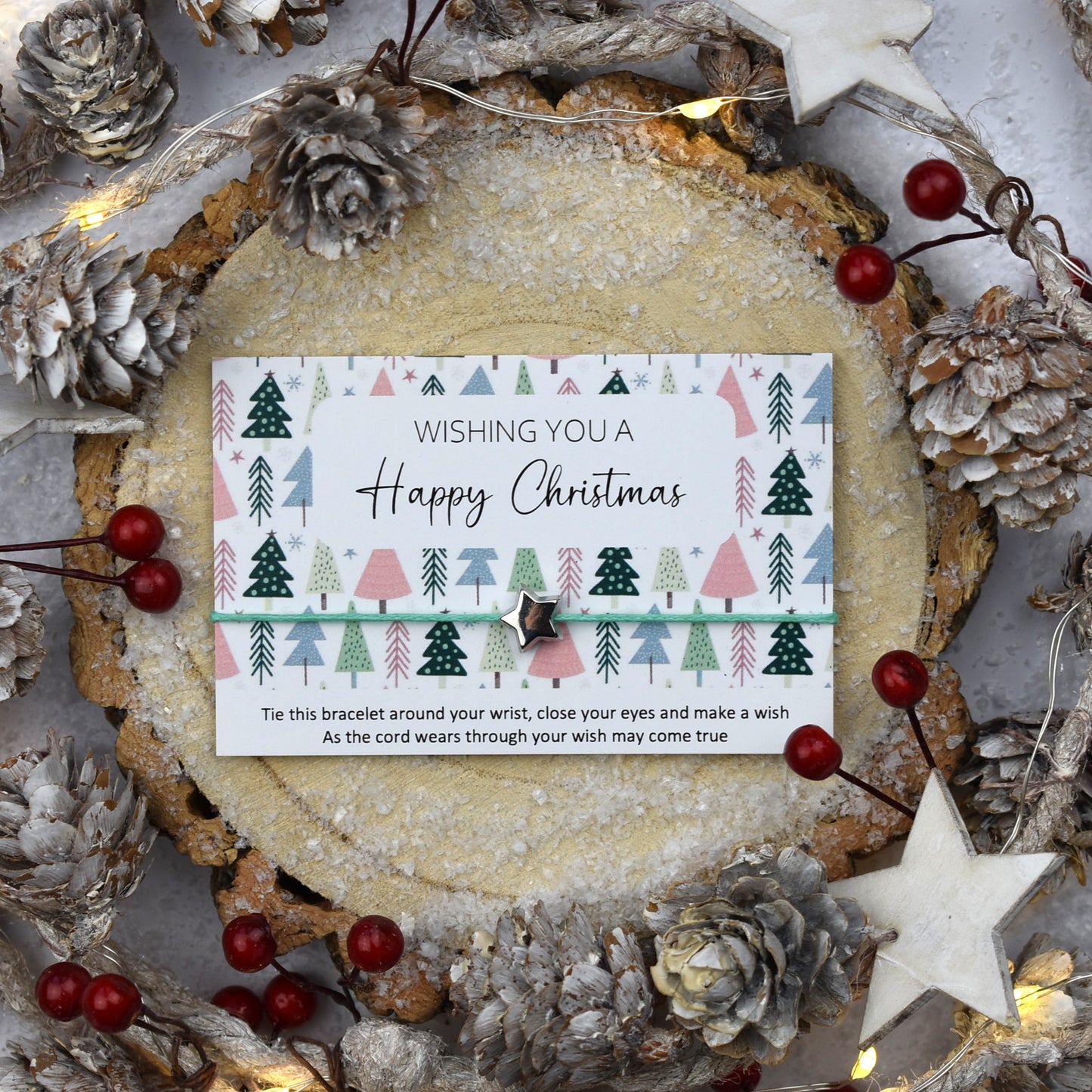 Wishing You A Happy Christmas Wish Bracelet