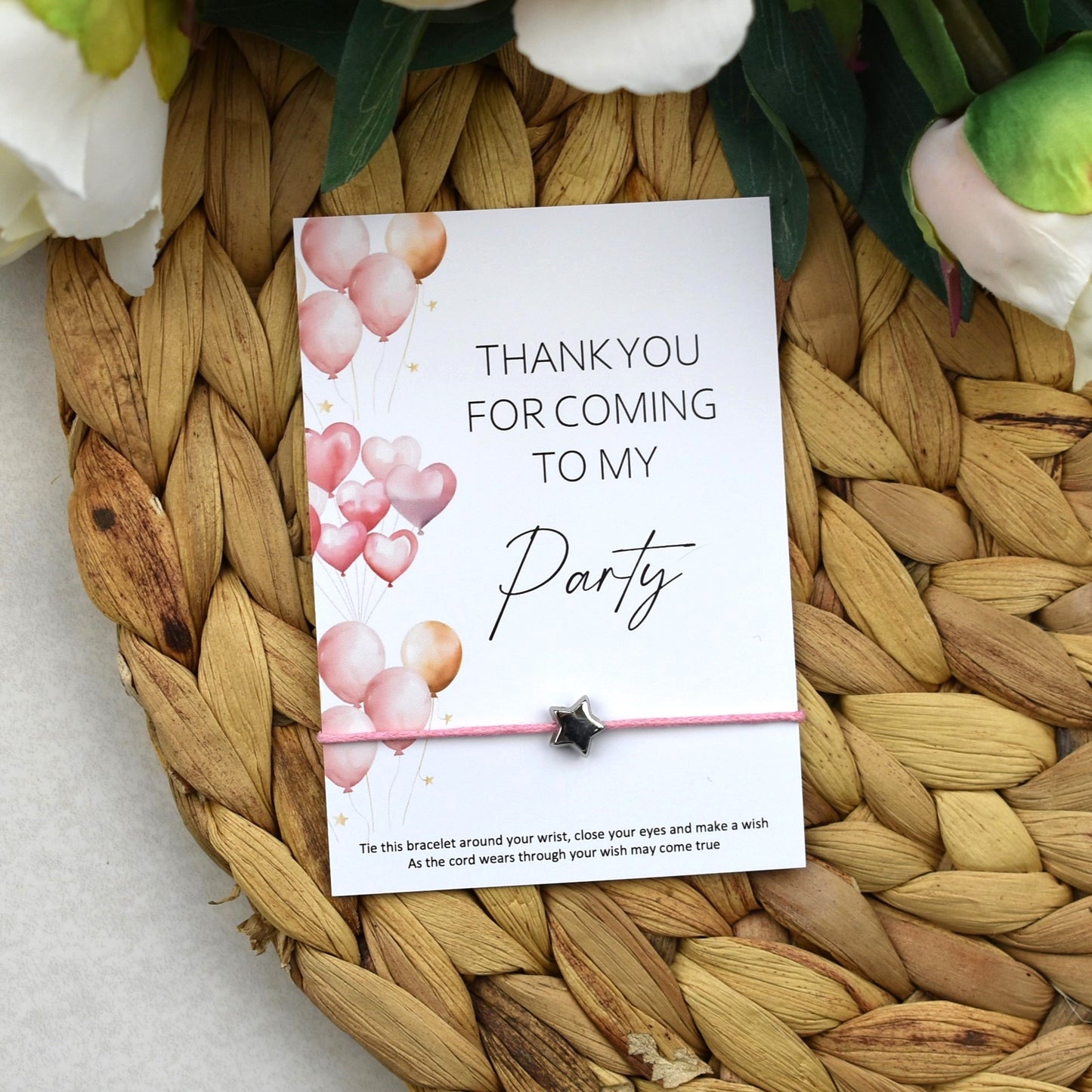 Thank You For Coming To My Party Balloon Wish Bracelet