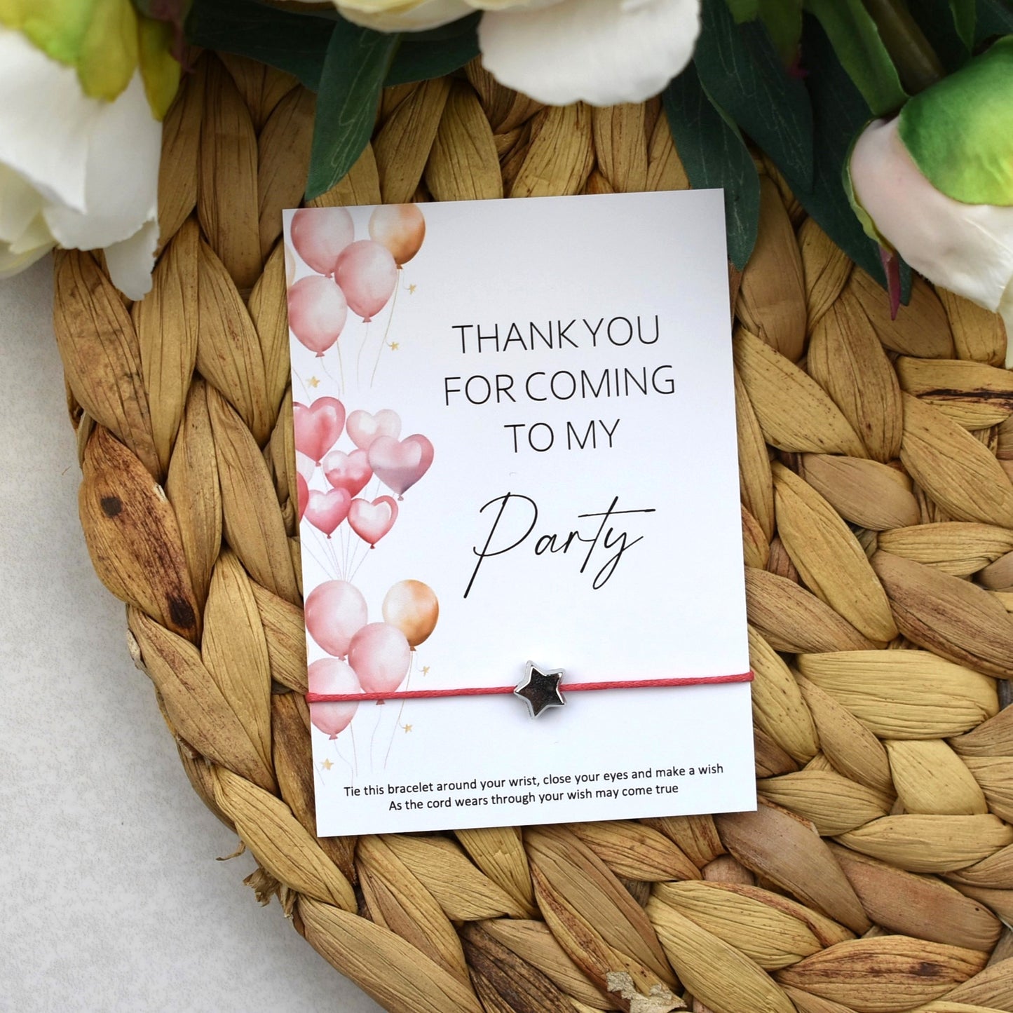 Thank You For Coming To My Party Balloon Wish Bracelet