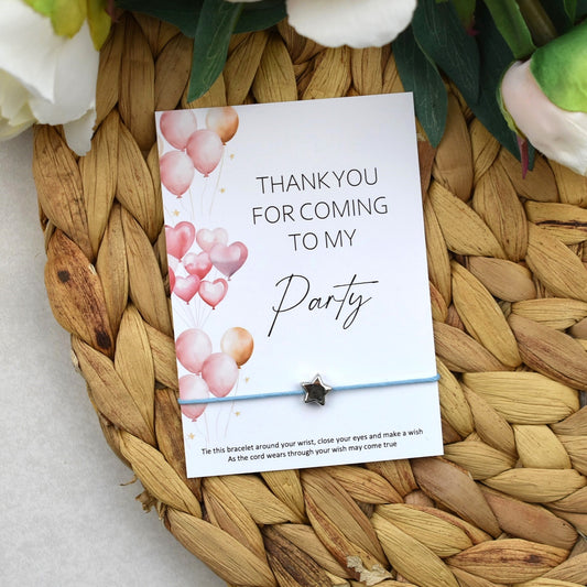CLEARANCE - Thank You For Coming To My Party Balloon Wish Bracelet