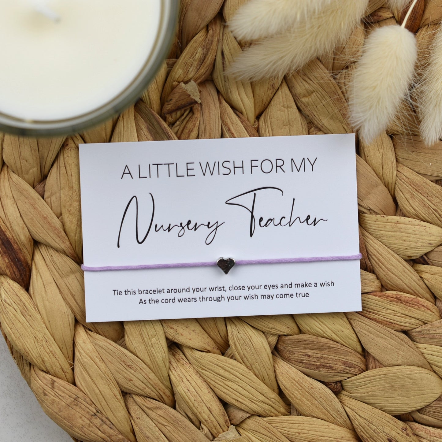 A Little Wish For My Nursery Teacher Wish Bracelet | Heart Charm