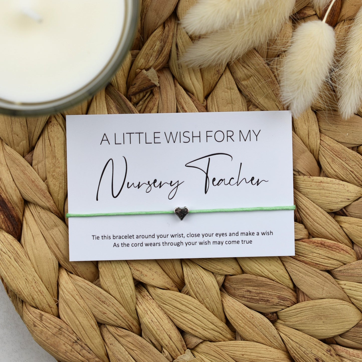 A Little Wish For My Nursery Teacher Wish Bracelet | Heart Charm