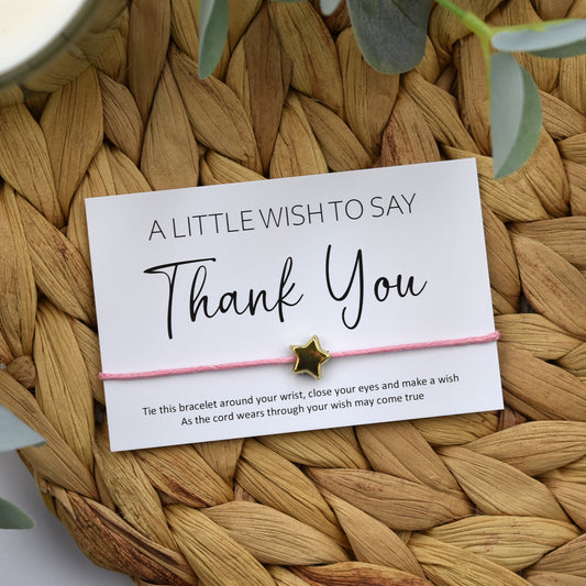 CLEARANCE - A Little Wish To Say Thank You Wish Bracelet | Gold Star